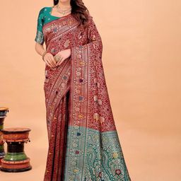 Moda Rapido Woven Design Zari Silk Cotton Kanjeevaram Saree-picture-11