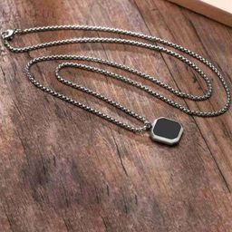 RV Jewels Silver-Plated Square Pendants with Chains-image-53