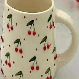 ACE THE SPACE White Cherry Red Printed Ceramic Glossy Mugs-image-90