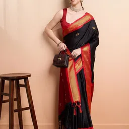 A S CREATION Woven Design Pure Silk Kanjeevaram Saree-27