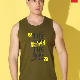 WOOSTRO Pack Of 2 Printed Super Combed Cotton Gym Vests VWS26(MORE OLIVE)(RUN RED)-image-89