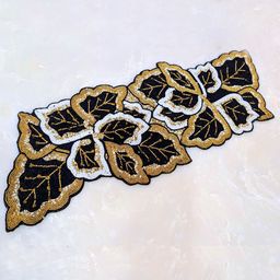Good Vibes White & Black Embellished Beaded Table Runners-15