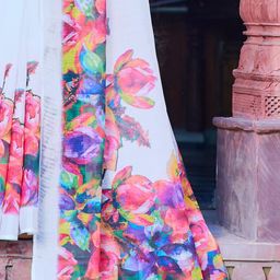 Anouk Rustic Floral Block Print Saree image 2