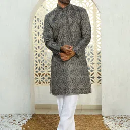 KRAFT INDIA Men Paisley Printed Regular Kurta with Pyjamas-image-68