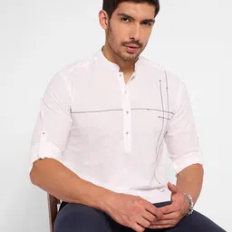 indus route by Pantaloons Men Thread Work Kurta-picture-3