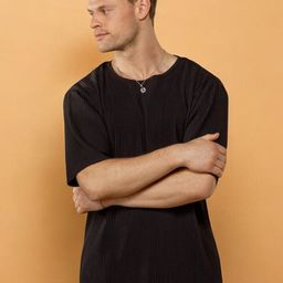 Genzy Men Drop-Shoulder Sleeves Pockets T-shirt-image-88