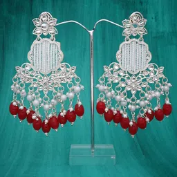 Anouk Silver Plated ContemporaryArtificial Beads Jhumkas-67