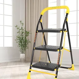 Parasnath Black & Yellow Textured Anti Skid Front Step Ladder-2