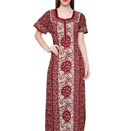 Secret Wish Abstract Printed Cotton Maxi Nightdress-picture-11