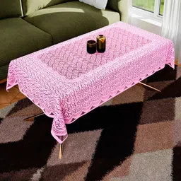 Aura Pink Floral Printed Anti-Skid Cotton 4-Seater Table Cover-image-70