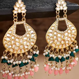 Anouk German Silver Gold-Plated Artificial Beaded Contemporary Chandbalis-33