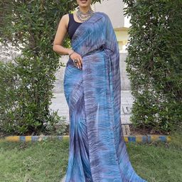 KAYOMMI Ethnic Motifs Pure Chiffon Ready to Wear Saree-image-11