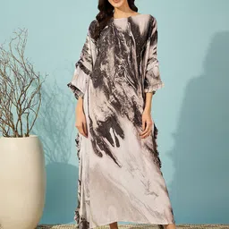 The Kaftan Company Women Boat Neck Kaftan Nightdress-image-97