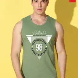 WOOSTRO Pack Of 2 Printed Super Combed Cotton Gym Vests VWS26(98 LGTGREEN)(RUN RED)-image-65