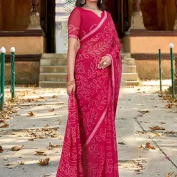 Mitera Bandhani Pure Chiffon Bandhani Saree-image-3