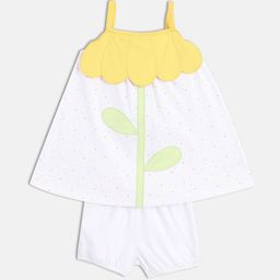 MINI KLUB Girls Cotton Geometric Printed Applique A-Line Dress-picture-1