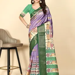 J 6 DESIGNER Floral Printed Zari Art Silk Saree-image-29