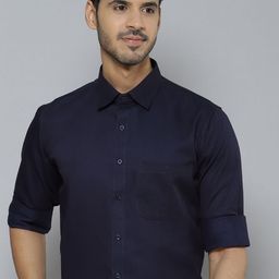 DENNISON Men Smart Slim Fit Solid Spread Collar Cotton Formal Shirt-image-91