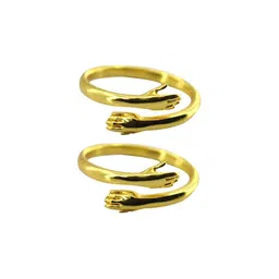 Navkar Crafts Gold Plated adjustable Hug Statement rings-picture-10