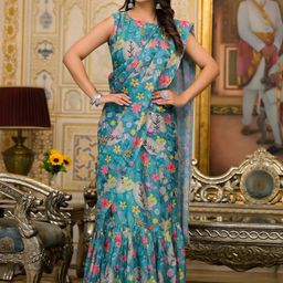 ODETTE Floral Printed Ready To Wear Saree-picture-49