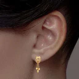 C KRISHNIAH CHETTY JEWELLERS PVT LTD 22Kt Gold Drops Earrings - 3.36 g-picture-9