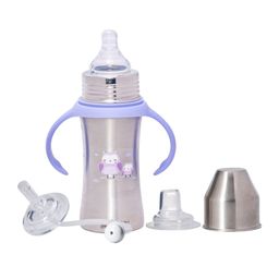 Adore Stainless Steel Feeding Bottle With Twin Handle - 250ml-image-64