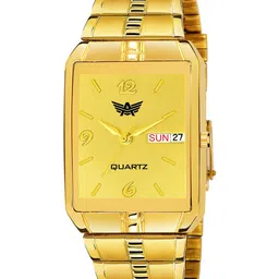 Abrexo Men Bracelet Style Straps Analogue Watch Abx9151-Gold+Bold Gold Bracelet-picture-49