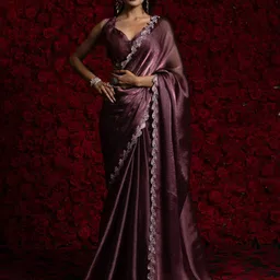 Anouk Embellished Beads and Stones Border Tissue Saree-8