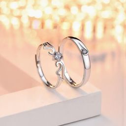 DressBerry Silver Plated Couple Ring-image-64