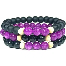 Divine souvenirs Unisex Set Of 3 Artificial Beaded Elasticated Bracelets-image-96