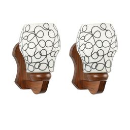Somil Premium Designer Glass Wall / Night Lamp Elegant & Stylish Dcor Accent for Modern Interiors, color- Black, White, Size:- 21 X 27 X 30.5 CM-image-62