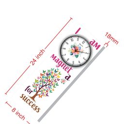 OLIVE TREE White & Black Printed Rectangular Shaped Contemporary Wall Clock image 4