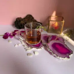 home arte Brazilian Pink Stone Set of 4 Table Coasters-picture-17