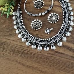 Arch gallery Pack Of 1 Oxidised Silver Jewellery Set-image-93
