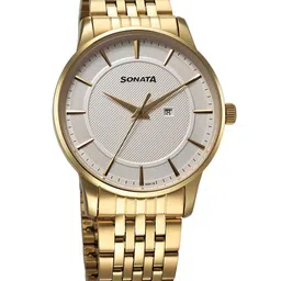 Sonata Men Dial & Bracelet Style Straps Quartz Analog Watch 77153YM01-image-50