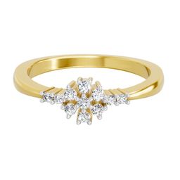 Sparkles Lab Grown Diamond 0.16 Carat Round Cluster Ring IGI Certified 14K-image-91