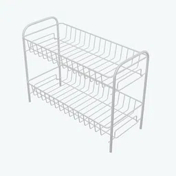 Kuber Industries Black & White 2 Pieces Metal 2-Layer Kitchen Racks Organizer Stand-61