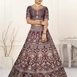SAPTRANGI Printed Ready to Wear Lehenga & Blouse With Dupatta image 5