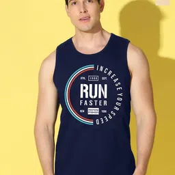 WOOSTRO Pack Of 2 Printed Combed Cotton Gym Vests VWS26(ALONE RUST)(RUN NAVY)-11