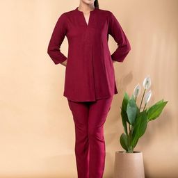 Readiprint Mandarin-Collar Line Curved Style Tunic With Trouser Co-Ords-picture-14