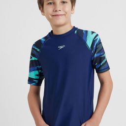 Speedo Boys Endurance10 Hyperboom Printed Slim-Fit Short Sleeve Suntop-image-83