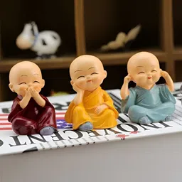 DeoDap Set of 4 Small Monk Buddha Showpieces-6
