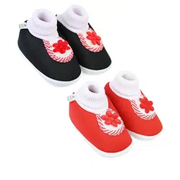 NESKA MODA Red Cotton Booties-image-58