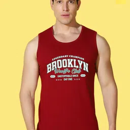WOOSTRO Pack Of 2 Printed Combo Cotton Gym Vests VWS26(MORE YELLOW)(BKLN MAROON)-image-64