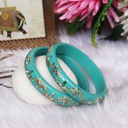 TAJ BRIDAL STORE Set of 2 Kundan-StuddedBangles-image-87