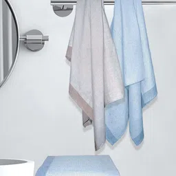 Athom Living Astar Grey & Blue 4 Pieces Cotton 210 GSM Bath Towels-image-85