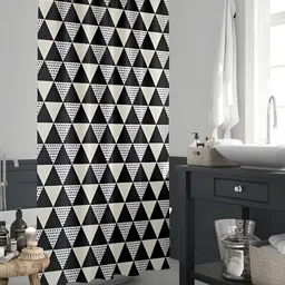 ArtzFolio Beige & Black Printed Waterproof Shower Curtain-image-79