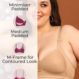 Dressberry Medium Padded Minimiser Full Coverage Plus Size U Shaped Back Bra image 4
