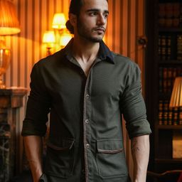 Dressjet Men Comfort Fit Textured Spread Collar Casual Shirt-image-49