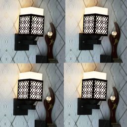 Gojeeva Black Wood Square Shaped Wall Lamp-picture-23